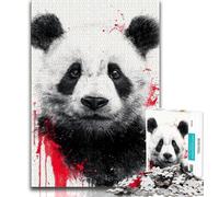 Jigsaw Puzzles for Adults 1000 Piece Puzzle Watercolor Panda,Family Game Stress Reliever Difficult Challenge Enhance Love between Couples (38x26cm)