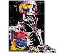 Jigsaw Puzzles for Adults 1000 Piece Puzzle Watercolor Skull for And from 14 Years And over Play Toys Because It Is Ideal As A Gift for The Whole Family 26x38cm