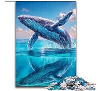 Jigsaw Puzzles for Adults 1000 Piece Puzzle Whale Jumping Out of The Sea Learning Educational Toys Fun at Home Activities, Birthday Present,Travel Gifts 50x75cm