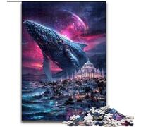 Jigsaw Puzzles for Adults 1000 Piece Puzzle Whale on The Castle, Analysis And Logic with Fully Interlocking Randomly Shaped Pieces for And Age 14 Years Up (Size 50x75cm)