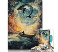 Jigsaw Puzzles for Adults 1000 Piece Puzzle Whales in Space, Stress Reliever Difficult Challenge,is Ideal As Gifts for The Whole Family for Age 14+ 38x26cm