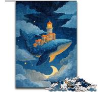 Jigsaw Puzzles for Adults 1000 Piece Puzzle Whales in The Clouds, Toys Educational Games Stress Relieving Parent-child Interaction (Size 26x38cm)