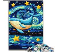 Jigsaw Puzzles for Adults 1000 Piece Puzzle Whales in The Night Sky Learning Educational Toys Fun at Home Activities, Birthday Present,Travel Gifts 50x75cm