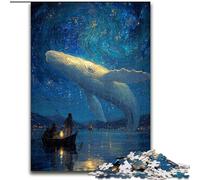 Jigsaw Puzzles for Adults 1000 Piece Puzzle Whales in The Starry Sky, Analysis And Logic with Fully Interlocking Randomly Shaped Pieces for And Age 14 Years Up (Size 50x75cm)