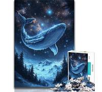Jigsaw Puzzles for Adults 1000 Piece Puzzle Whales Under The Starry Sky,Challenging Game And Family Play Birthday Present,Gifts,Wall Art (38x26cm)