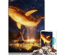 Jigsaw Puzzles for Adults 1000 Piece Puzzle Whales Under The Starry Sky,Stress Reliever Difficult Challenge Is Ideal As Gifts for The Whole Family 75x50cm