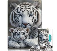 Jigsaw Puzzles for Adults 1000 Piece Puzzle White Tiger,Challenging Game And Family Play Birthday Present,Gifts,Wall Art (75x50cm)