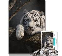Jigsaw Puzzles for Adults 1000 Piece Puzzle White Tiger,Educational Family Game Wall Decoration Unique Birthday And Xmas Gifts (38x26cm)