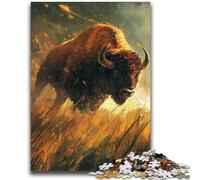 Jigsaw Puzzles for Adults 1000 Piece Puzzle Wild Buffalo for And from 14 Years And over Play Toys Because It Is Ideal As A Gift for The Whole Family 26x38cm