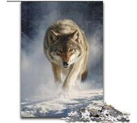 Jigsaw Puzzles for Adults 1000 Piece Puzzle Wolf in The Snow, Quiz Game Enhance Love between Couples for And Age 14 (Size 26x38cm)