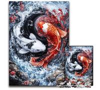 Jigsaw Puzzles for Adults 1000 Piece Puzzle Yin Yang Koi Puzzle Learning Educational Toys,is Ideal As Gifts for The Whole Family for Ages 14+ 26X38CM