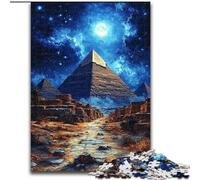 Jigsaw Puzzles for Adults, 1000 Piece Pyramids at Night Puzzle Challenging DIY Art for Enthusiasts, for Relaxation (size 26x38cm)