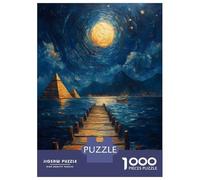 Jigsaw Puzzles for Adults 1000 Piece Pyramids Under Moonlight Jigsaw for Adults Fun Games Wall Art Unique Birthday And Xmas Gifts 70x50cm/1000pcs