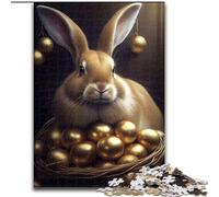 Jigsaw Puzzles for Adults 1000 Piece Rabbit Easter Bunny Animal Puzzle Made of Wood, for Birthdays, Christmas, Halloween, Thanksgiving, Easter 1000pcs(50x75cm)