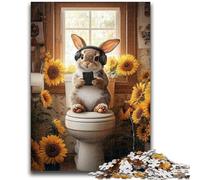 Jigsaw Puzzles for Adults 1000 Piece Rabbit on The Toilet 1000 Pieces for Teenagers,Challenging Game Toys Wall Decoration Unique Birthday And Xmas Gifts (50x75cm)