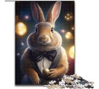 Jigsaw Puzzles for Adults 1000 Piece Rabbit Suit Animal Made of Wood, Unique DIY Home Decor Gift Idea 50x75cm Birthday Party for Men Women