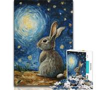 Jigsaw Puzzles for Adults 1000 Piece Rabbit Under The Night Sky,Challenging Game Toys Wall Decoration Unique Birthday And Xmas Gifts 50x75cm