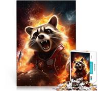 Jigsaw Puzzles for Adults 1000 Piece Raccoon Art Made of wood，for 14+ game wall decoration Gifts Ideas。size：50x75cm/14.96x20.47inch