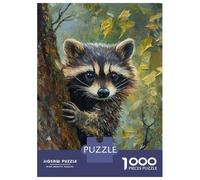 Jigsaw Puzzles for Adults 1000 Piece Raccoon in Tree Jigsaw Puzzle Brain Teaser Game Stress Reliever Unique Birthday And Xmas Gifts 70x50cm/1000pcs