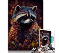Jigsaw Puzzles for Adults 1000 Piece Raccoon Ink Painting Teenager Jigsaw,Family Game Stress Reliever Difficult Challenge Suitable for Couples 26x38cm