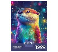 Jigsaw Puzzles for Adults 1000 Piece Rainbow Otter in Space Puzzle for Adults Relaxing Games Hand Speed Race Fun Activities at Home 70x50cm/1000pcs