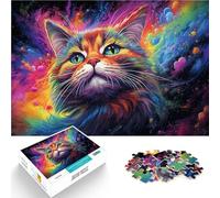 Jigsaw Puzzles for Adults 1000 Piece rainbow space cat Challenging Game 26x38cm Stress Reliever Staycation Kill time for teenager 14+