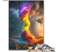 Jigsaw Puzzles for Adults, 1000 Piece Rainbow Tornado Difficult Puzzles for Adults Ideal Holiday Or Birthday Gift, Party Game Toy 26X38CM
