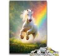 Jigsaw Puzzles for Adults 1000 Piece Rainbow Unicorn Stress Reliever Difficult Challenge Every Piece Is Unique - Challenging Family Fun Game 26x38cm