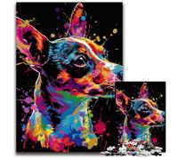 Jigsaw Puzzles for Adults 1000 Piece Rat Terrier Challenging Puzzles DIY Art Decor, 26X38CM/10.23x14.96inch