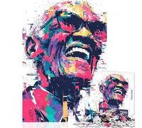 Jigsaw Puzzles for Adults 1000 Piece Ray Charles Colorful Portrait Jigsaw 1000 Piece Toy Wall Decor Gifts for Women Men Tough Challenge (38x52cm)