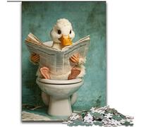 Jigsaw Puzzles for Adults 1000 Piece Reading Duck,Help The Brain Exercise Addictive Toys to Cultivate Patience Perfect Decoration 38x26cm