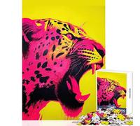 Jigsaw Puzzles for Adults 1000 Piece Red And Yellow Jaguar Anti-Stress Toys Great Gift Relaxing Games Suitable for Desktop Decoration size 38x26cm