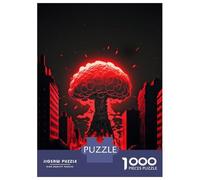 Jigsaw Puzzles for Adults 1000 Piece Red Atomic Explosion Adult Puzzles Toy Wall Decor Wall Decoration Deal As Gifts for The Whole Family 52x38cm/1000pcs