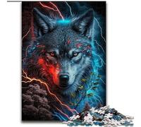 Jigsaw Puzzles for Adults 1000 Piece Red Eye Wolf Difficult Puzzles for Adults for Holidays, Birthdays, And Family Game Nights size 50x75cm
