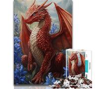 Jigsaw Puzzles for Adults 1000 Piece Red Flying Dragon,Learning Educational Toys Family Games Suitable for Desktop Decoration 38x26cm