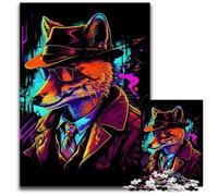Jigsaw Puzzles for Adults 1000 Piece Red Fox Gang Leader Poster Impossible Jigsaw Puzzles for Adults Ideal for Family Fun, Relaxation 26X38CM/10.23x14.96inch