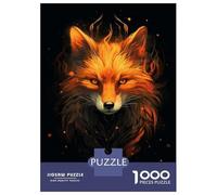 Jigsaw Puzzles for Adults 1000 Piece Red Fox Mysterious Puzzles for Adults Relax Games Pattern Assembly Christmas Birthday Gifts 38x26cm/1000pcs