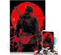 Jigsaw Puzzles for Adults 1000 Piece Red Moon Ninja Dekomprimierendes intellektuelles Lernspielzeug Eltern-Kind-Interaktion52x38cm