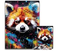 Jigsaw Puzzles for Adults 1000 Piece Red Panda Art Graffiti Impossible Jigsaw Puzzles for Adults Ideal for Family Fun, Relaxation 50x75CM/19.68x29.52inch