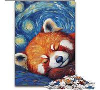 Jigsaw Puzzles for Adults 1000 Piece Red Panda Starry Sky Difficult Puzzles for Adults for Holidays, Birthdays, And Family Game Nights size 38x26cm