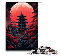 Jigsaw Puzzles for Adults 1000 Piece Red Temple And Darkness of The Moon Wooden Puzzle Learning Educational Toys Family Games 75x50cm