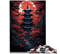 Jigsaw Puzzles for Adults 1000 Piece Red temple darkness of the moon Quiz game 26x38cm Artists Collection Fine Art for teenager Age 14+
