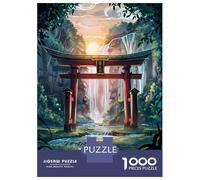 Jigsaw Puzzles for Adults 1000 Piece Red Torii Gate Forest Adult Puzzles Anti-Stress Toys Improve Memory Challenging Game Gifts 38x26cm/1000pcs