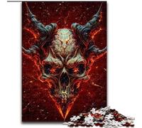 Jigsaw Puzzles for Adults 1000 Piece Red Vampire Skull Puzzles for Adults size 26x38cm Colorful Home Decor & Interactive Family Game