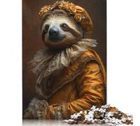 Jigsaw Puzzles for Adults 1000 Piece Renaissance Sloth Majesty Puzzles for Adults Woodenboard Puzzles Funny Gift 1000pcs (75x50cm)