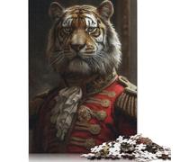 Jigsaw Puzzles for Adults 1000 Piece Renaissance Tiger General Puzzles for Adults Woodenboard Puzzles Funny Gift 1000pcs (75x50cm)