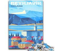 Jigsaw Puzzles for Adults 1000 Piece Reykjavik Iceland Cityscape for And 14 Years And over Interesting Stress Reduction Gifts for Friends And Family (size 38x52cm)