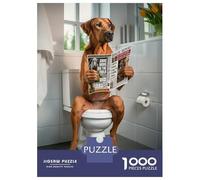 Jigsaw Puzzles for Adults 1000 Piece Rhodesian Ridgeback Toilet Jigsaw Puzzle Brain Teaser Game Stress Reliever Unique Birthday And Xmas Gifts 52x38cm/1000pcs