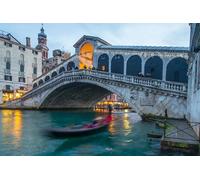 Jigsaw Puzzles For Adults 1000 Piece Rialto Bridge with Passing Gondola Venice Italy Photo Family Funny Challenging Holiday Puzzles for Adults Puzzle Gift for Women Men Seniors