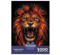 Jigsaw Puzzles for Adults 1000 Piece Roaring Lion with Fiery Mane Adult Puzzles Toy Wall Decor Wall Decoration Deal As Gifts for The Whole Family 70x50cm/1000pcs